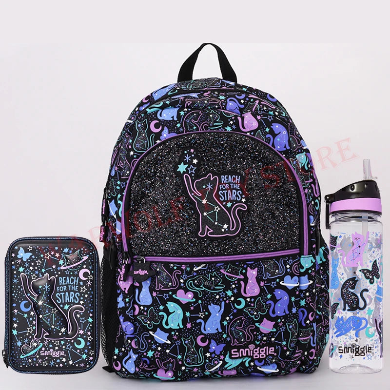 Genuine Australian Smiggle Student Backpack Cute And Fashionable Children Stationery Box Backpack Lunch Bag Kettle Student Gift