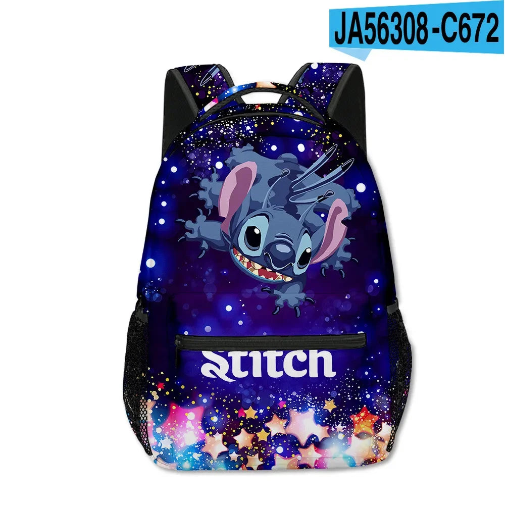 Stitch Primary School Student Anime Backpack Cartoon Large Capacity School Bag Printing Anime Kawaii Cartoon School Bag Mochila
