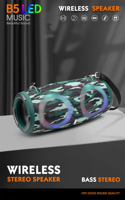 Portable Waterproof 100W High Power Bluetooth Speaker RGB Colorful Light Wireless Subwoofer 360 Stereo Surround TWS FM Boom Box