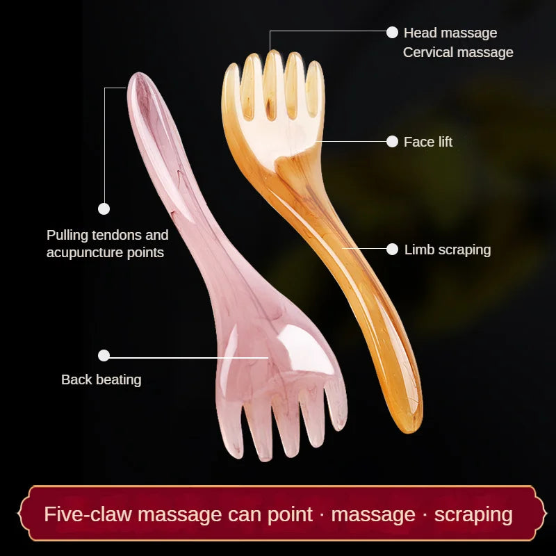 Head Massager Scalp Gua Sha for Body Neck Leg Massage Five-claw Head Scraping Stick Massage Scraping Claw Massage Visage Relax