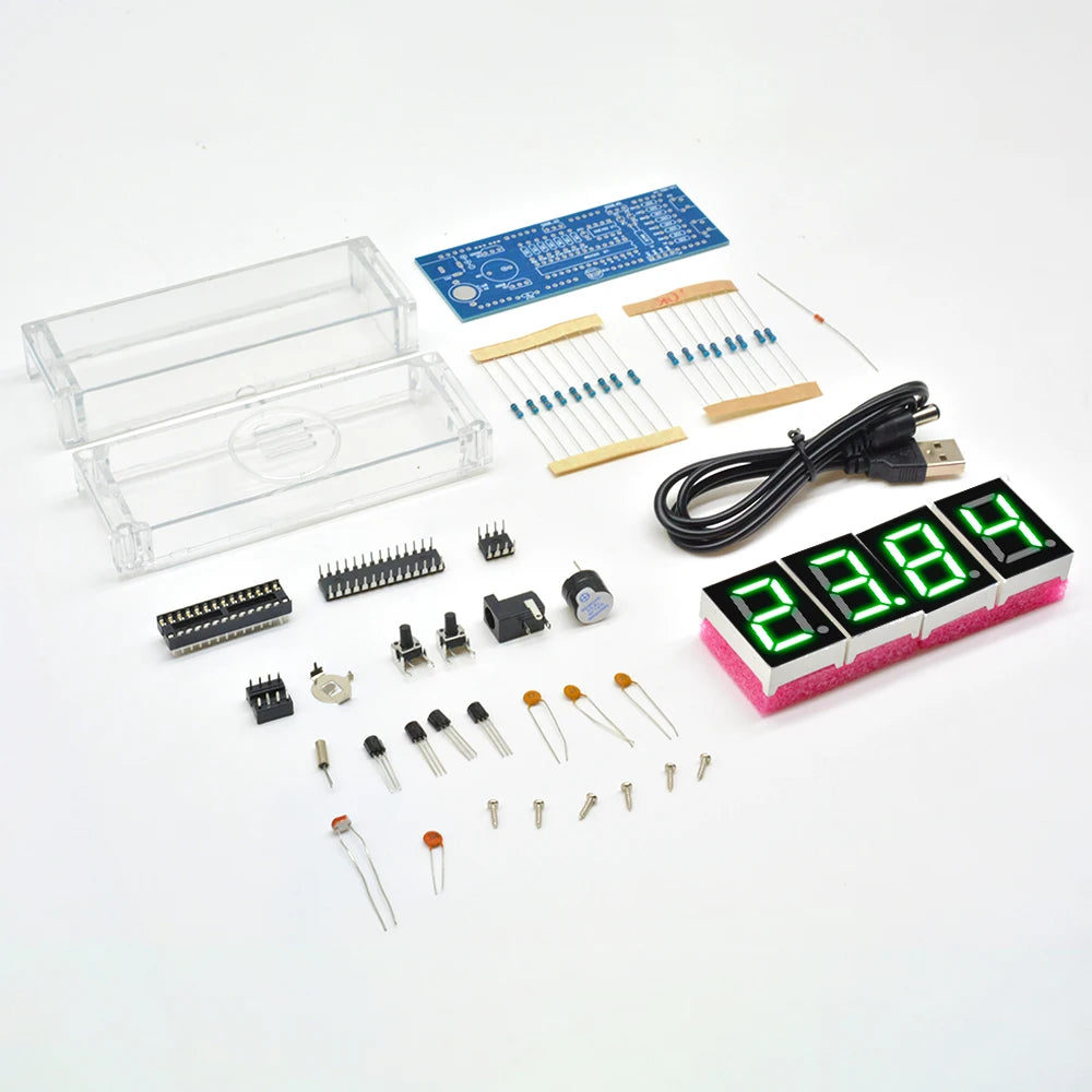 Electronic Clock DIY KIT LED Microcontroller Kit Digital Clock Time Light Control Diy Electronic Kit