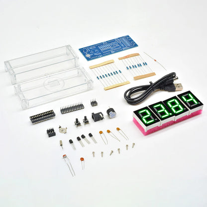 Electronic Clock DIY KIT LED Microcontroller Kit Digital Clock Time Light Control Diy Electronic Kit