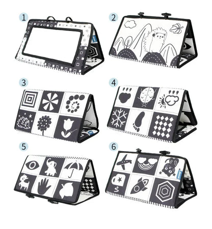 Black and White Newborn Mirror Toys Baby Tummy Time for Babies Montessori Development Crawl High Contrast Activity Sensory Toy