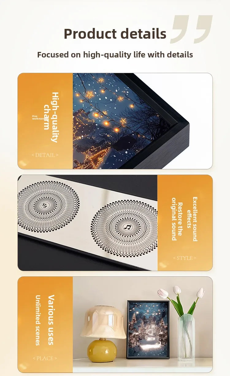 Creative Decorative Atmosphere Lamp Gift USB Powered LED Light Painting Night Light with Bluetooth Speaker Room Desk Ornaments