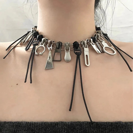 Stylish Zipper Necklaces Punk Men's And Women's Jewelry Accessories Unisex Jewelry Accessories Party Neck Accessories