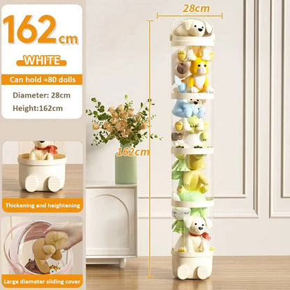 Doll storage Box Transparent Bucket Moistureproof Stuffed Animal Storage Tube Children's toy Organizer Home Organization