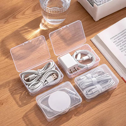 1Set Desk Storage Data Cable Storage Box Cable Organizer Bag With Power Charging Cable Management And Jewelry Storage