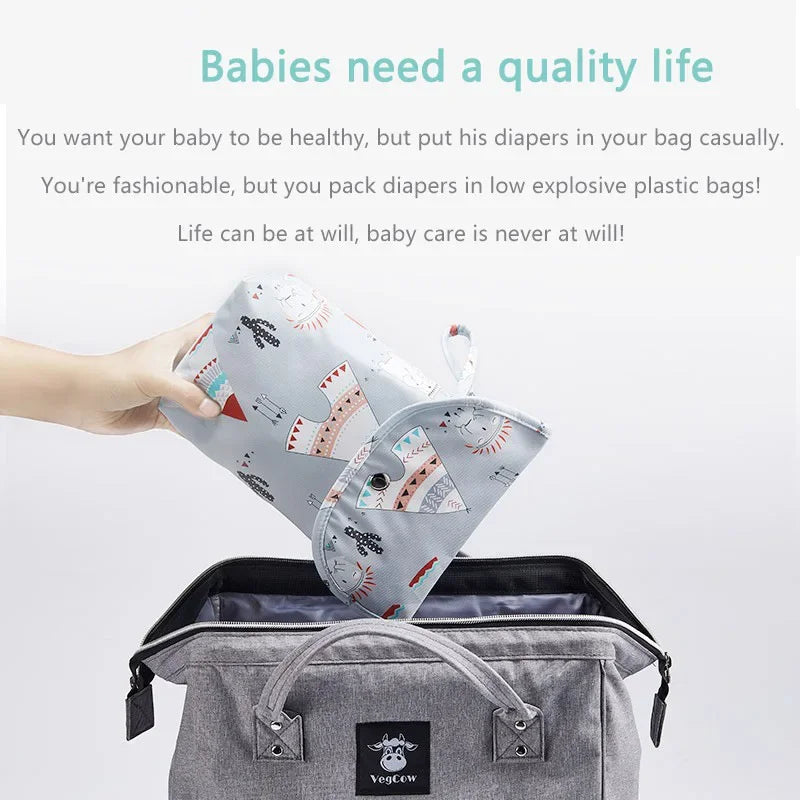 Baby Diaper Bag Outdoor Travel Portable Organizer Mini Nappy Bag Stroller Reusable Mummy Storage Diapers Handbag Baby Essentials