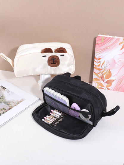 1 pc pencil case in the shape of a cute animal, cartoon-style, stylish and portable school supplies, back-to-school essentials