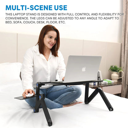Laptop Table Stand and Lap Desk Adjustable Riser Portable with Mouse Pad Aluminum Laptop Cooling Holder desk for bed desktop