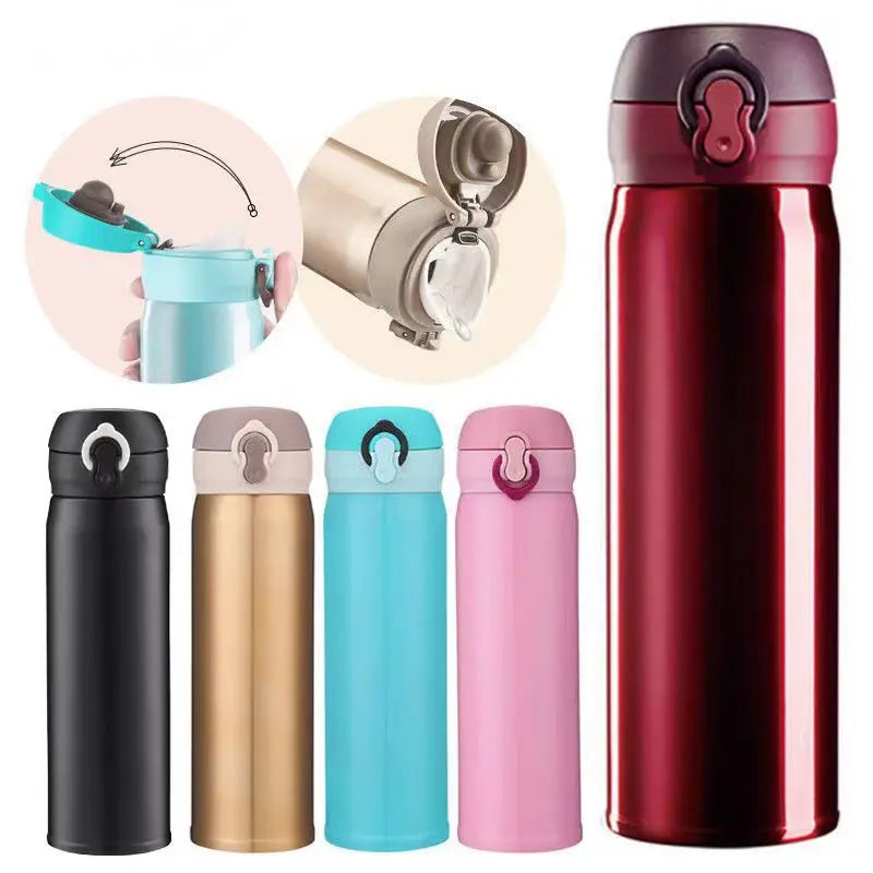 Stainless Steel Vacuum Flask Light Weight Student Thermos Portable Bottle Student Water Cup 350ml