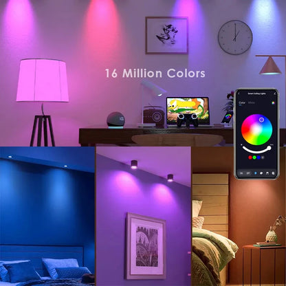 GU10 Bluetooth Lamp Tuya Smart Bulb RGB 220V Led Light Bulbs Smart Led Bulb APP Control Lamp 9W Dimmable For Room Home Decor