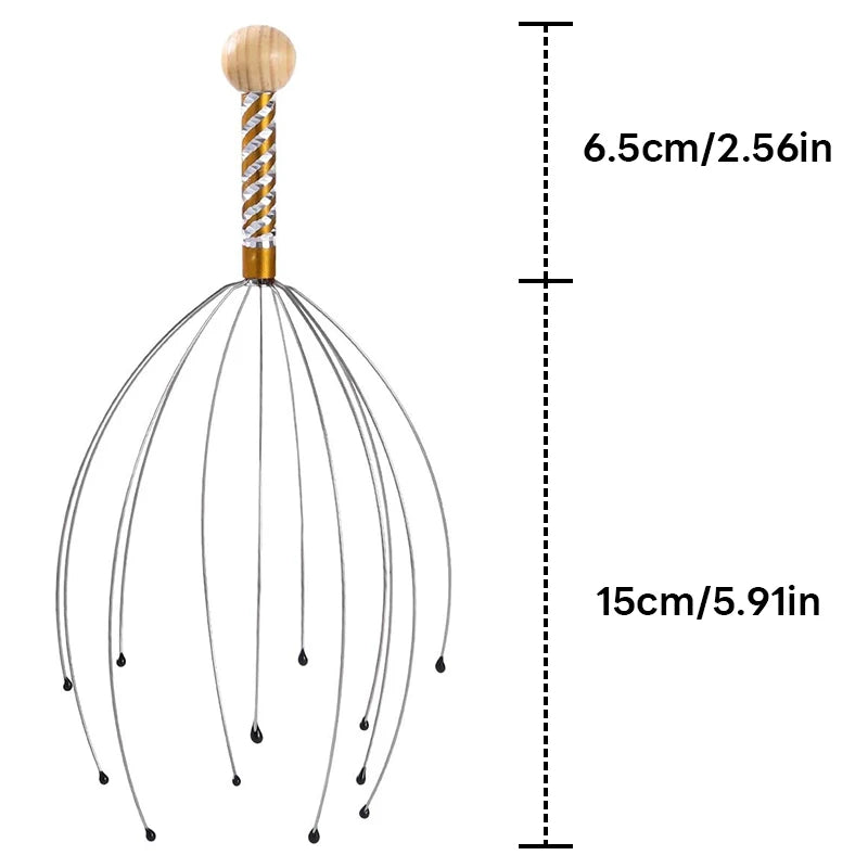 Octopus Head Massager Scratching Scalp Relaxation Relief Increase Blood Circulate Scratcher Relieves Tension Health Care Random