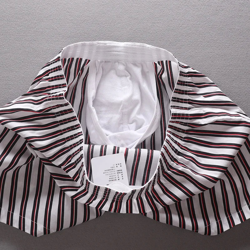 Seobean Men's 100% Cotton Shorts for Home Use Comfortable Breathable Loose Fit Solid Color