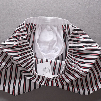 Seobean Men's 100% Cotton Shorts for Home Use Comfortable Breathable Loose Fit Solid Color