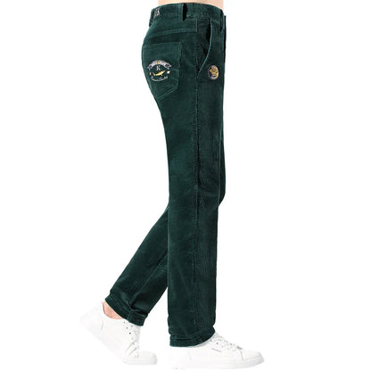 2024 Winter Corduroy Pants for Men Casual Stretch Cotton Straight  Mens Trousers Mid Waist Korean Style  Free Delivery Plus Size