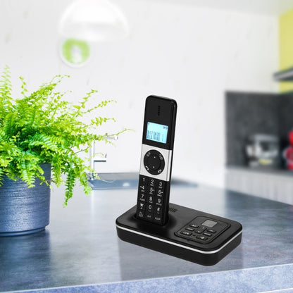 D1002B Cordless Phone System Expandable Home Phone High Contrast Display Handset Expandable Hands Free Handset Phone