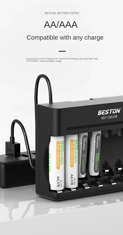2/4/8 Slots AA AAA 1.2V Ni-MH Rechargeable Batteries Charging with Indicator Light Electric Chargers Smart USB Battery Charger