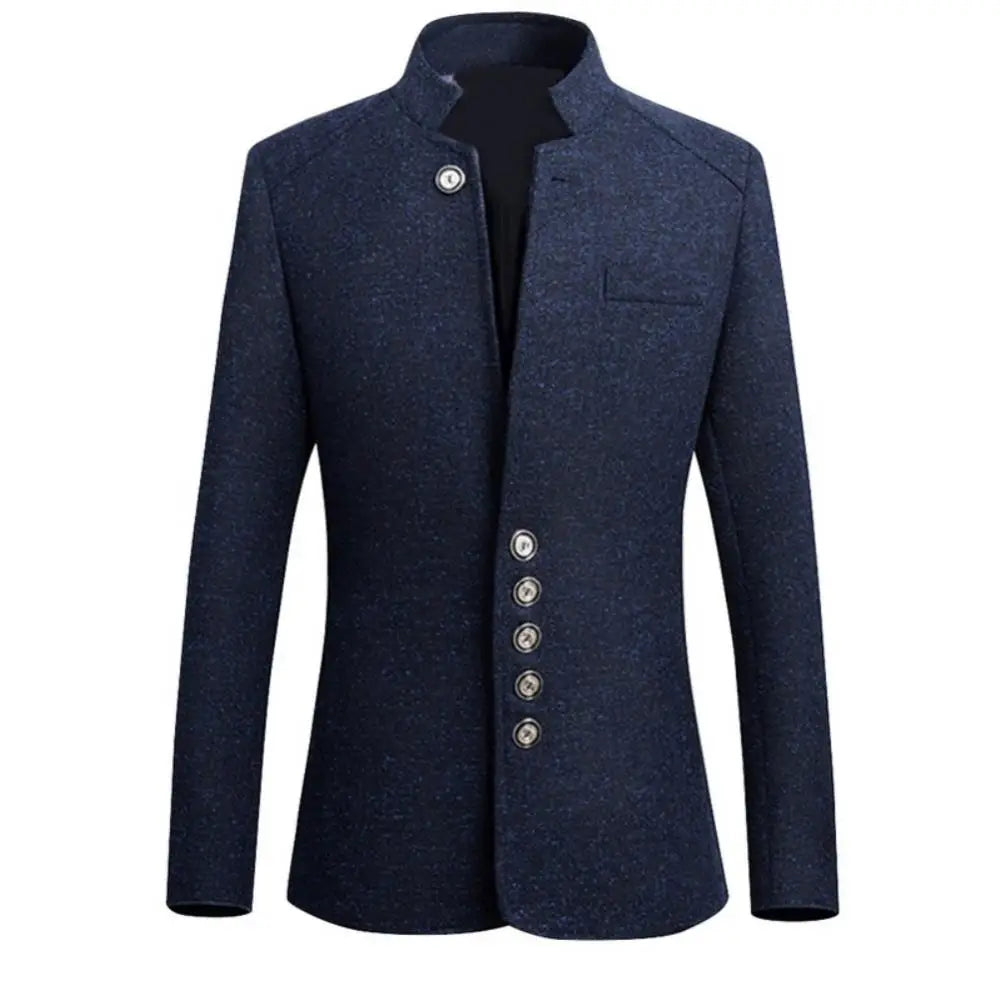 Men Suit Coat Luxury Men Business Casual Solid Color Suit Jacket Oversize Coats Male Stand Collar Single breasted Blazer