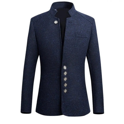 Men Suit Coat Luxury Men Business Casual Solid Color Suit Jacket Oversize Coats Male Stand Collar Single breasted Blazer