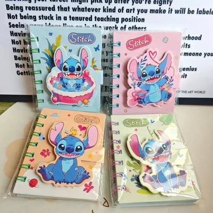 Stitch Notebook lovable Anime Cartoon School Supplies Portable Diary Fashion Office Supplies Coil Book Children  Gift