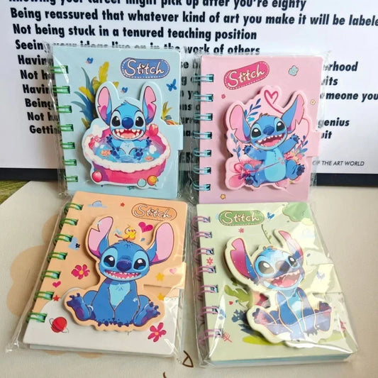 Stitch Notebook lovable Anime Cartoon School Supplies Portable Diary Fashion Office Supplies Coil Book Children  Gift