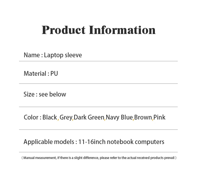 Laptop Bag, 13/13.3/14/15/15.4/15.6/16 Inch, Notebook Computer Mouse Pad, Pu Leather Bladder Bag, Computer Bag Accessories