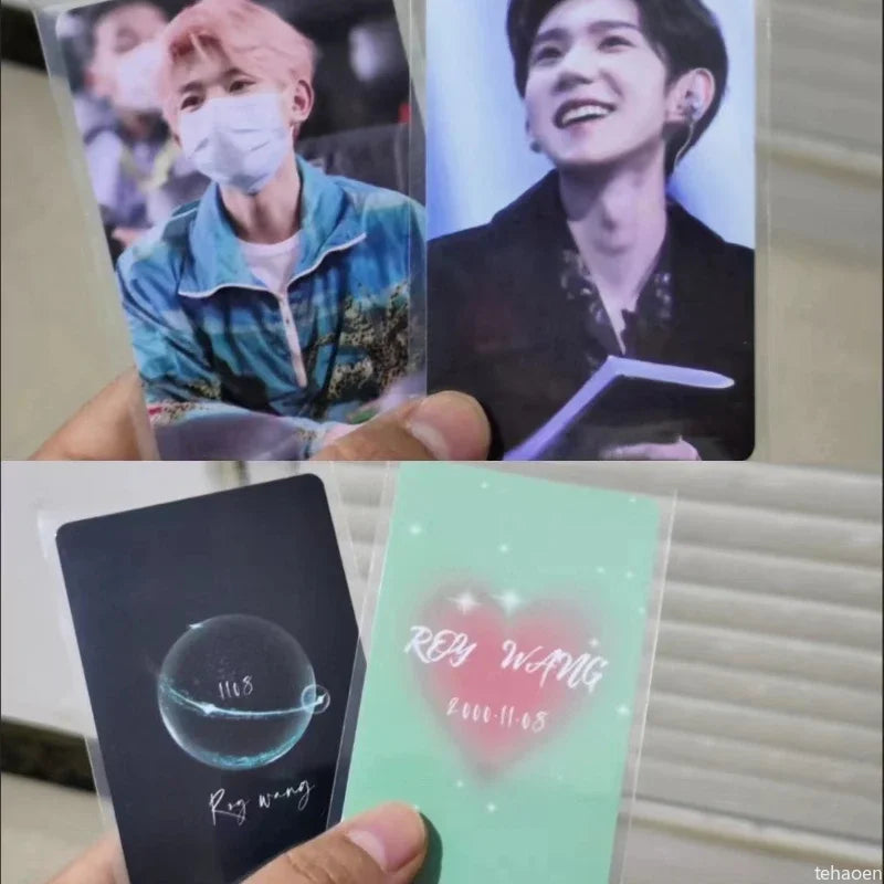 50pcs Card Sleeves Popcorn Card Film Card Set Card Set Transparent Hard Photo Card Holographic Protective Film Album Binder