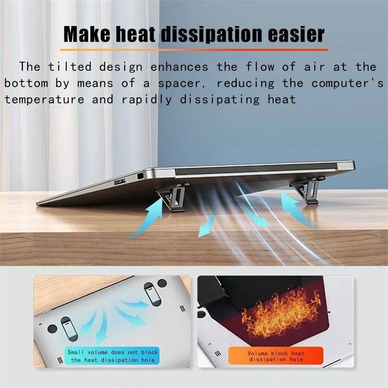 Laptop Heighten Stand for Keyboard Tablet Phone Holder Mini Portable Legs Laptop Stands for Macbook Huawei Notebook Support Feet