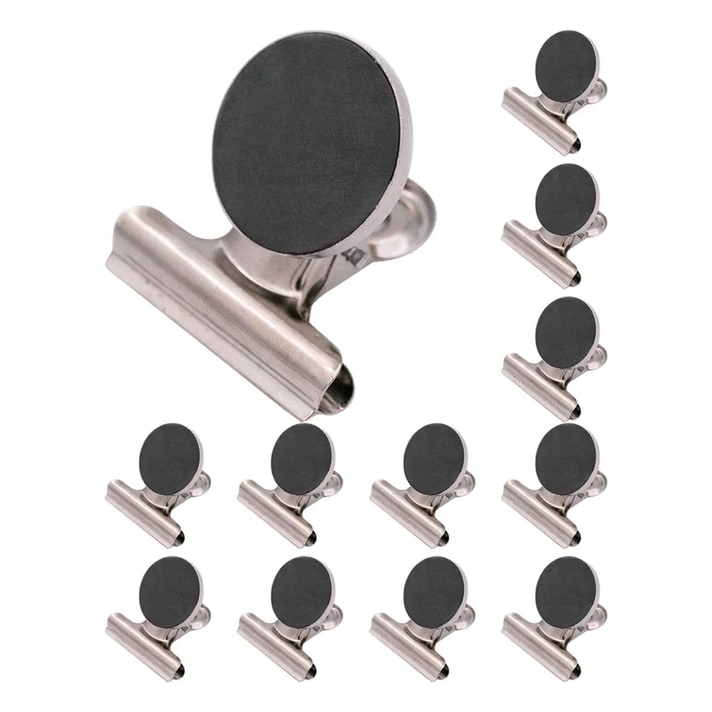 12/60pcs Fridge Strong Clips Magnets Scratch Free Detailed List Display Fastener Powerful Magnetic Paper Clip for Refrigerator