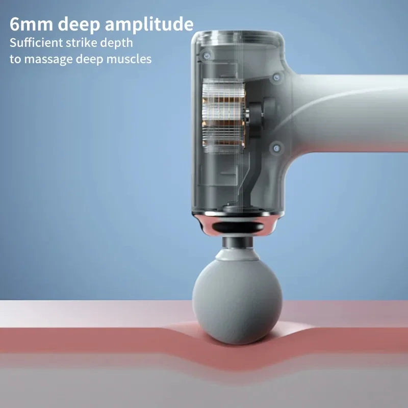 Portable AI Fascial Massage Gun Electric Percussion Massager Body Relaxation With  LED Night Light 4 Replaceable Massage Head