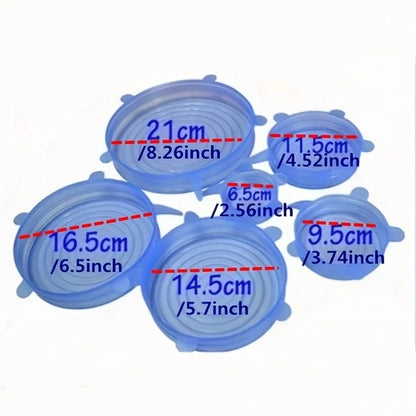 Silicone Stretch Lids Reusable Universal Round Square Silicone Food Wrap Bowl Pot Lid Silicone Cover Pan Cooking Kitchen Stuff