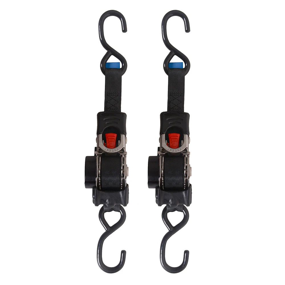 Single Hook / Double Hook Stainless Steel Auto Retractable Universal Easy To Carry Ratchet Tie Down Starp S-Hooks Trailer Towing