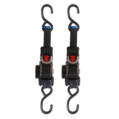 Single Hook / Double Hook Stainless Steel Auto Retractable Universal Easy To Carry Ratchet Tie Down Starp S-Hooks Trailer Towing