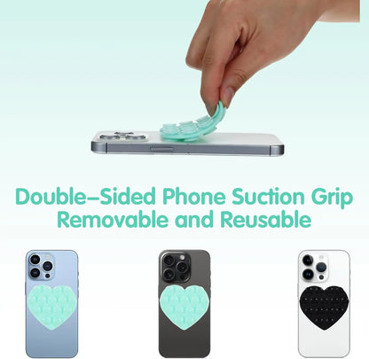 Double-Sided Suction Cup Phone Mount, Silicone Suction Phone Case Adhesive Sticky Phone Grip Hands-Free Phone Grip Phone Stand