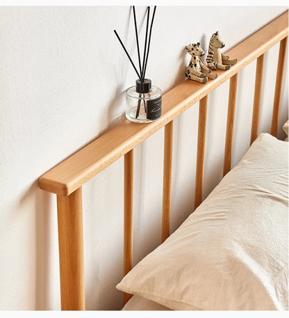 Solid wood bed 1.8 meters double  master bedroom Nordic room modern simple single bed 1.2m 1.5m