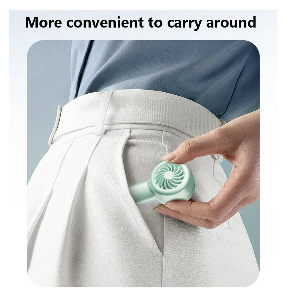 Portable Handheld Fan Small Cooling Fan USB Rechargeable Mute Cooler Handheld Fan Outdoors Mini Turbofan