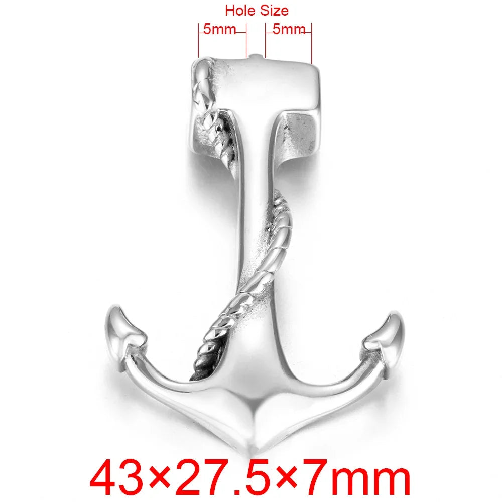 Stainless Steel Anchor Hooks Curved Double Hole for Leather Bracelet Connector Clasp Jewelry Making Findings DIY Supplies