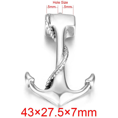Stainless Steel Anchor Hooks Curved Double Hole for Leather Bracelet Connector Clasp Jewelry Making Findings DIY Supplies
