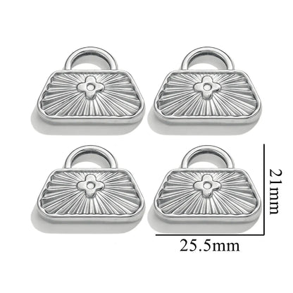 5PCS Stainless Steel Crucifix Bag Lock Pendant Charms Pad Lock Charms Fit DIY Necklace Bracelet Pendants Jewelry Making