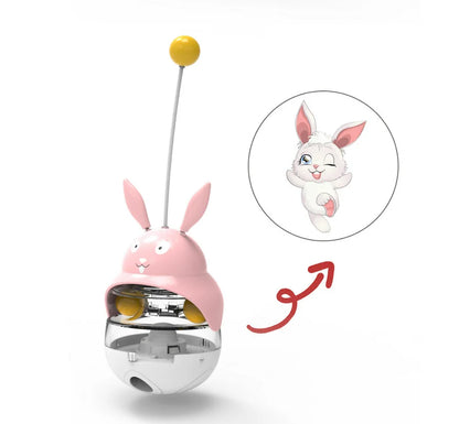 Interactive Cat Feeder Toy - Treat Dispenser & Exercise Toys for Indoor Cats, Fun Food Puzzle with Bell, Pet Feeding Game