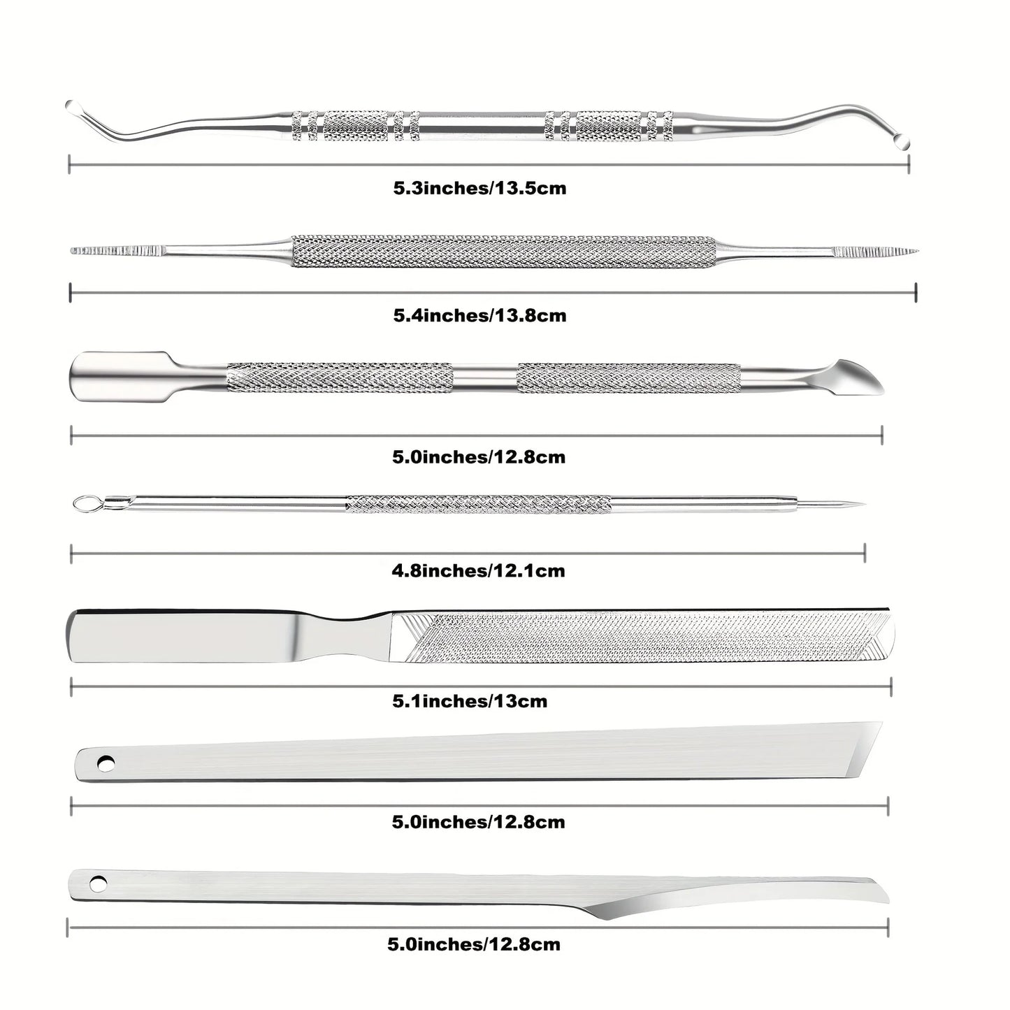 6pcs Stainless Steel Manicure Pedicure Knife To Remove Dead Skin Calluses Thick Hard Nail Clippers Acne Needle Pick Tool Set