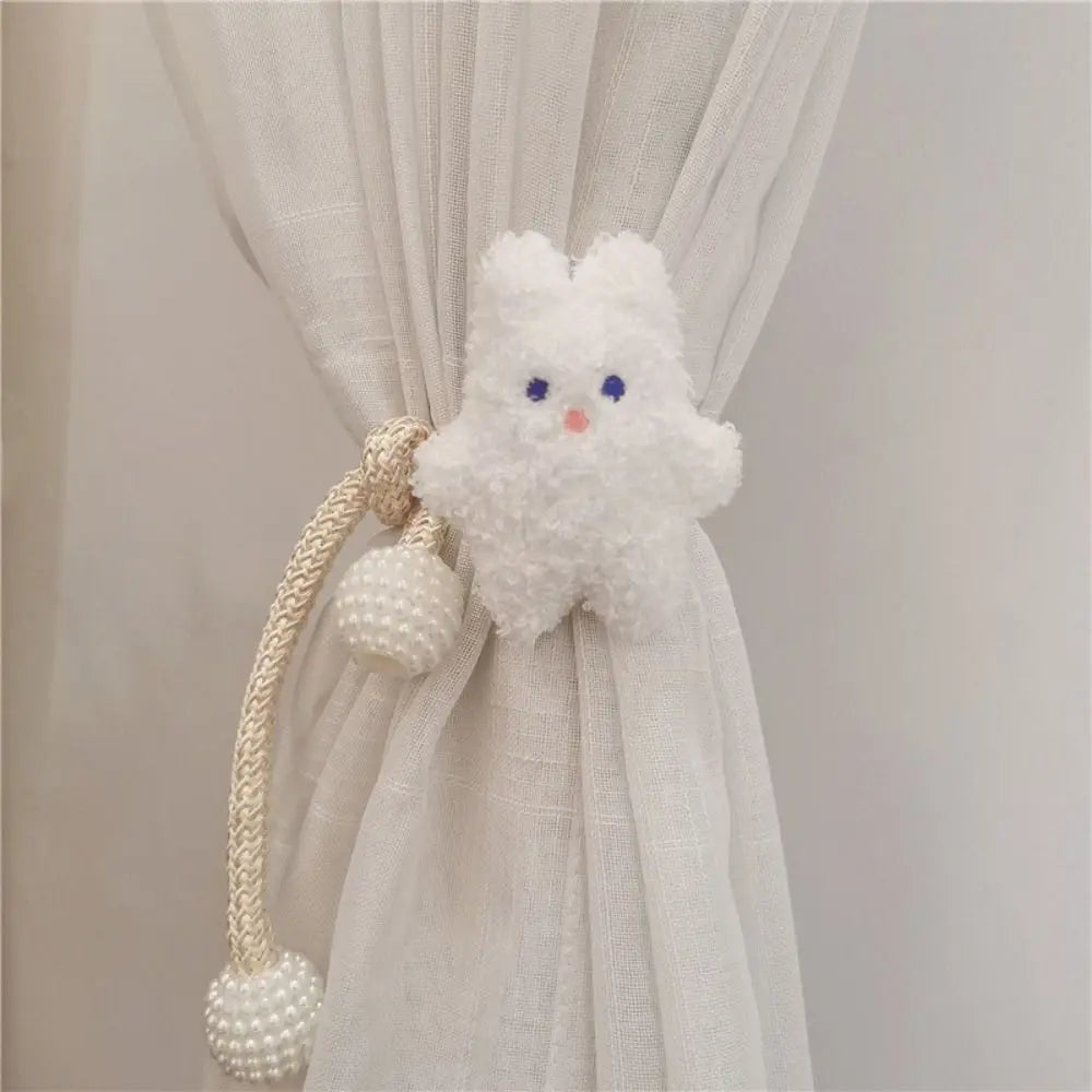 2Pcs Ins Cartoon Bear Curtain Cute Plush Window Curtain Buckles 3D Decorative Bear Curtain Tieback Curtain Accessories