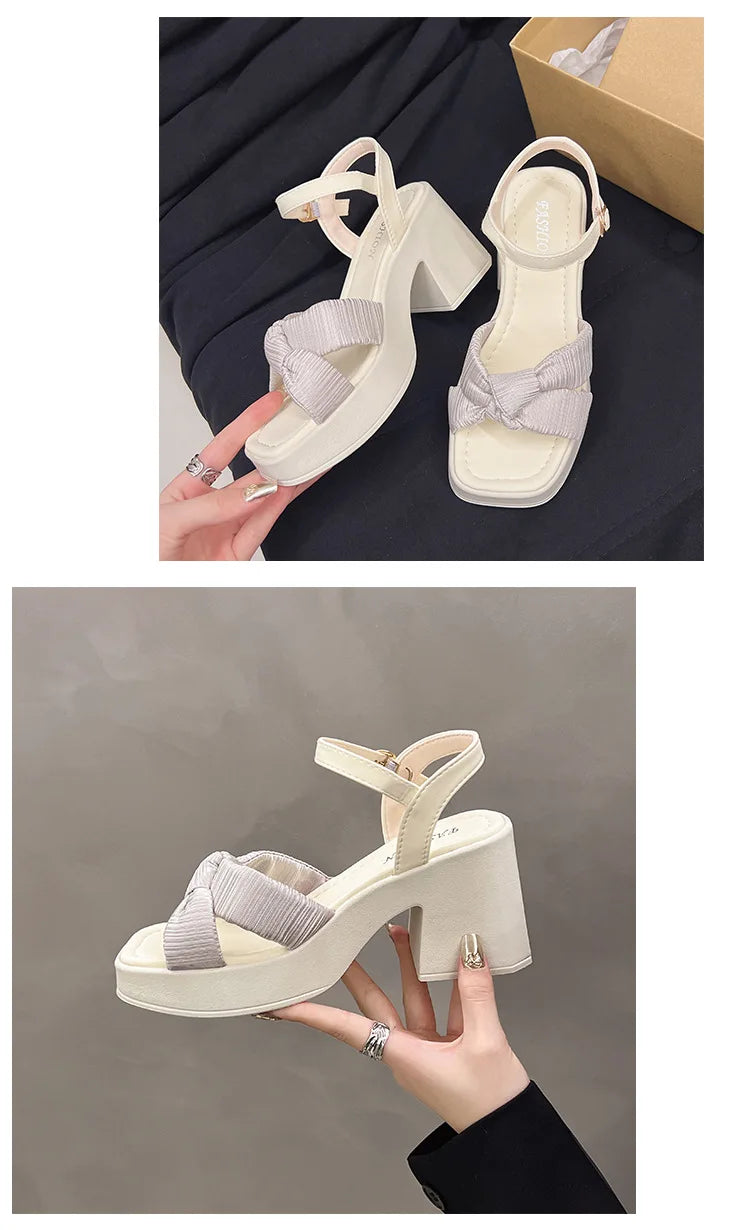 Women Platform Sandals Summer Ladies Wedge Platform High Heels Fashion Elegant New Women Causal Beach Sandals Versatile Open-toe