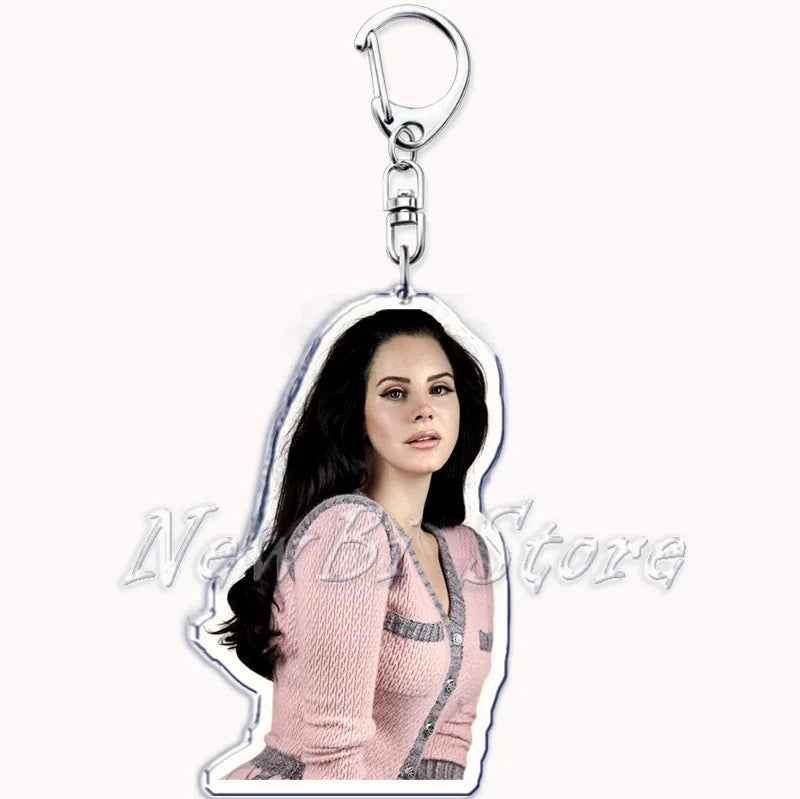 Hot Singer Lana Del Rey Keychain for Accessories Bag Pendant Born To Die Ultraviolence Key Chain Ring Keyring Jewelry Fans Gifts
