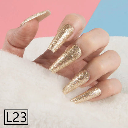 1 Set Glitter False Nail Tips Full Cover Ballerina Fake Nail Tips Press on Nail Tips Coffin