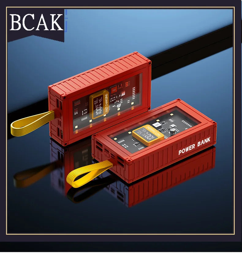 BCAK  Brand discount store 30000mAh 50000mAh 120W Fast Charging Transparent Power Bank 200000mAh Large-capacity Mobile Power