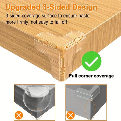 10 Transparent Silicone Corner Protectors, Strong Adhesive T-Shaped Furniture Protectors, Suitable for Protecting Hard Floors of