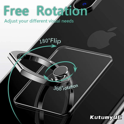Transparent  Cell Phone Ring Holder Stand 360° Degree Rotation Clear Finger Grip Kickstand Compatible iPhones or Phone Case