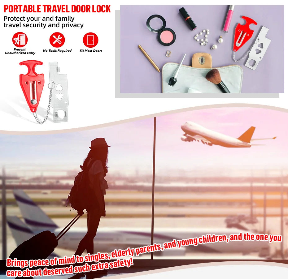 Portable Door Lock for Home Security Door Locks Locks for Extra Security and Protection of Privacy on the Go Perfect for Travel
